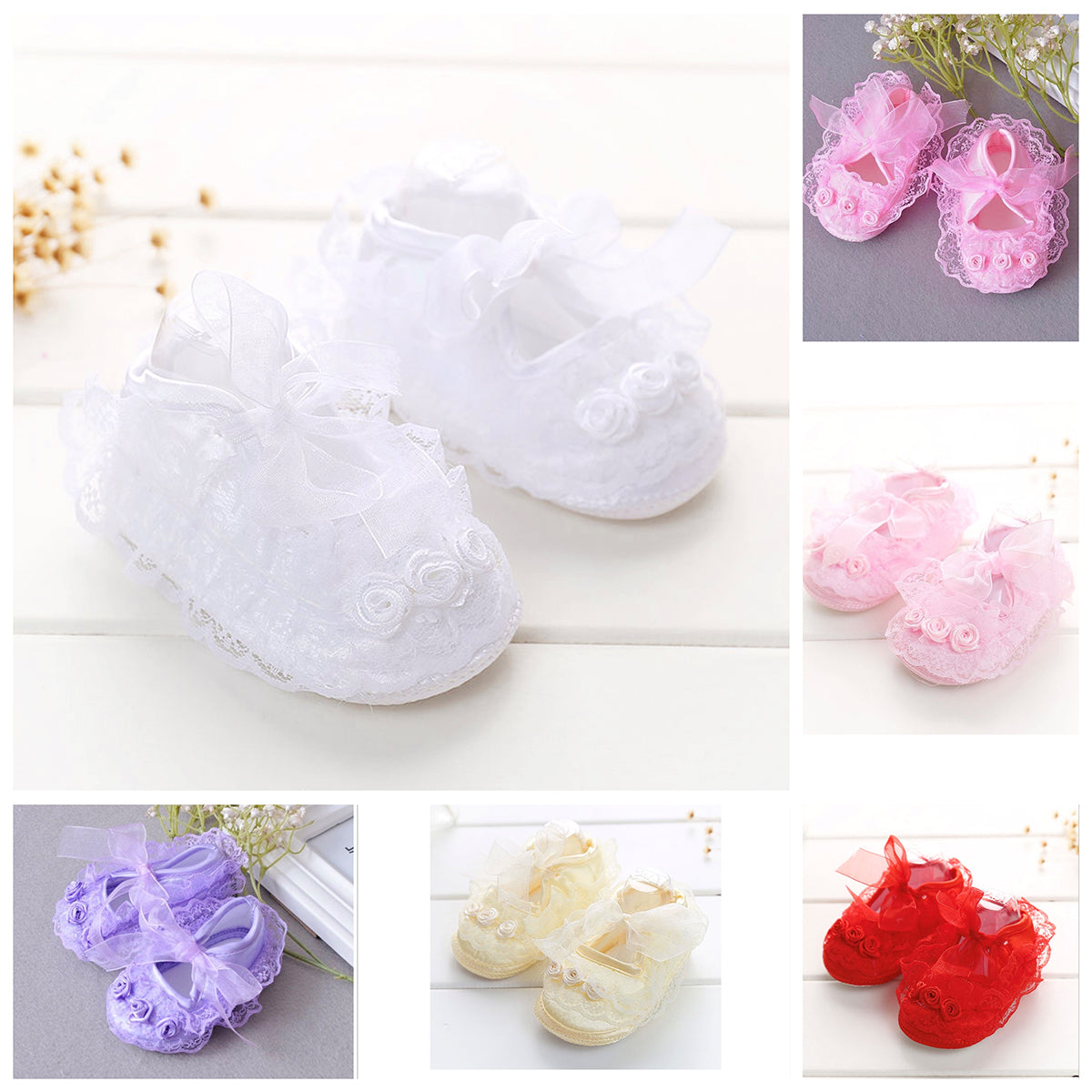 Baby pre-walker shoes lace and silk