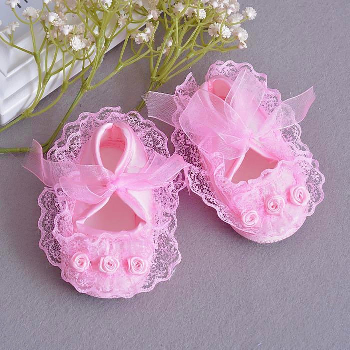 Baby pre-walker shoes lace and silk