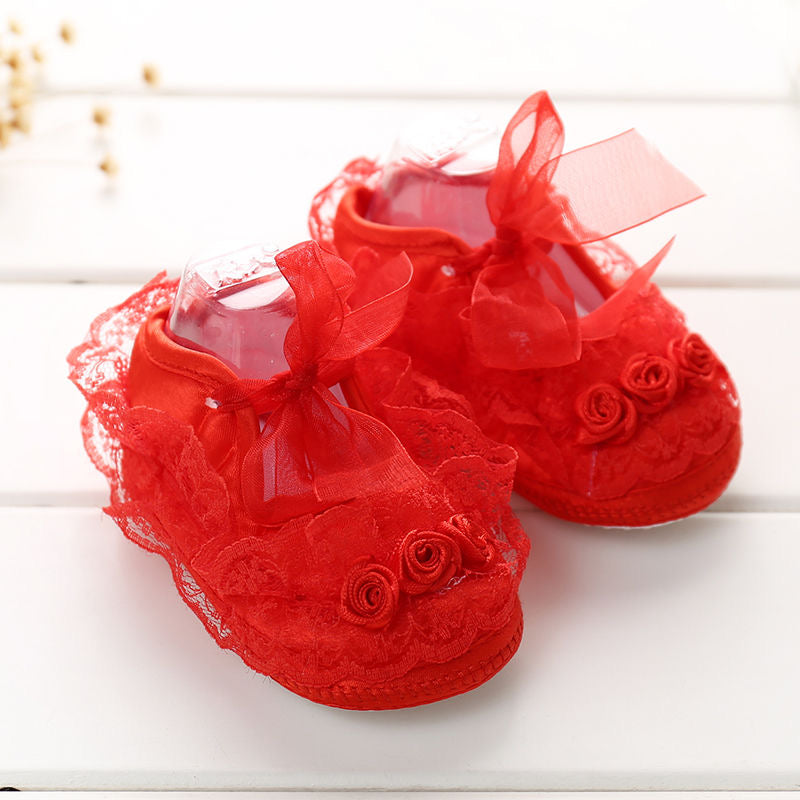 Baby pre-walker shoes lace and silk