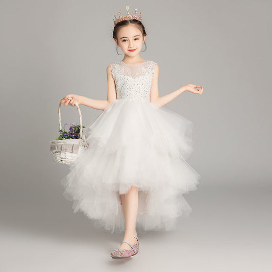 High low fluffy princess mesh dress