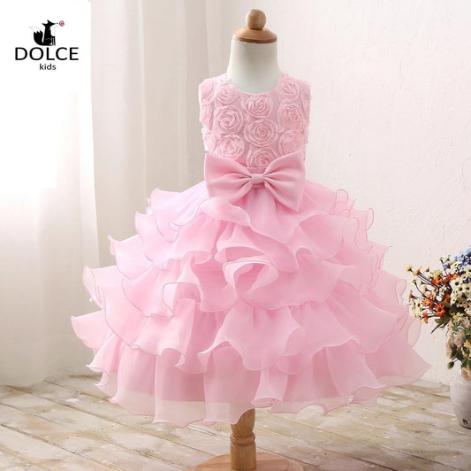 Multi layered bow knot princess dress