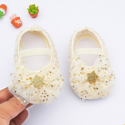 baby shoes  Beige with golden stars